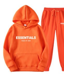 Fear of God Essentials Hoodie Orange TrackSuit