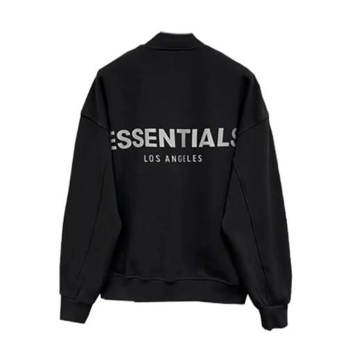 Black Essentials Men Baseball Los Angeles Jackets